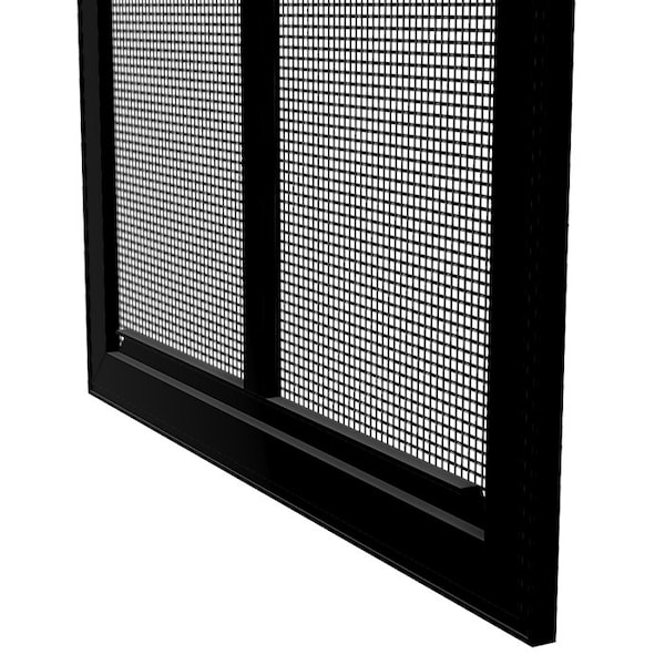 40 In W X 12 In H Slider Glider Window Screen, SL2, Aluminum Mesh, Black